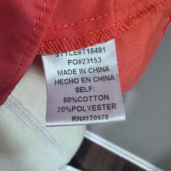 Entro Orange Ruffled Peplum Blouse. Size Small - Picture 7 of 12